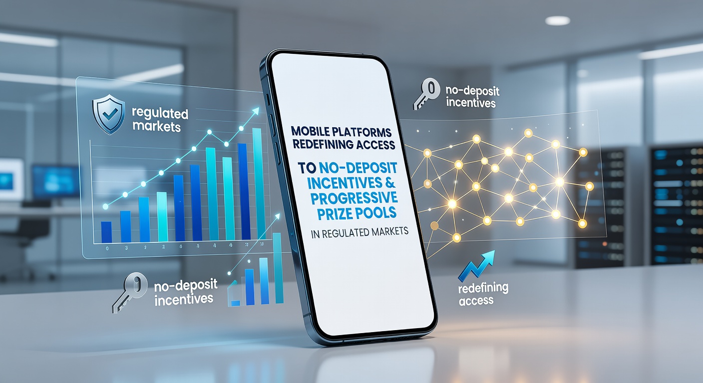 Smartphone displaying casino app interface with bonus offers and jackpot progress indicators in a regulated market setting