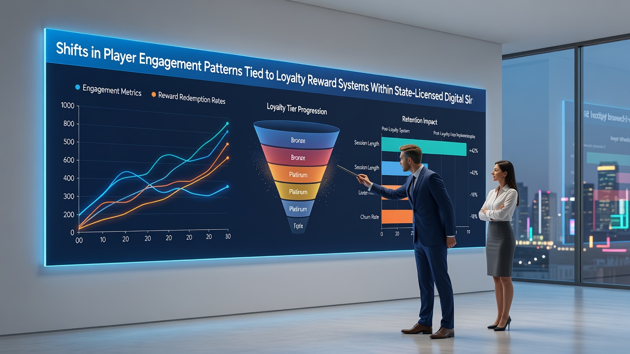 Analytics dashboard displaying player engagement metrics linked to loyalty tier activity